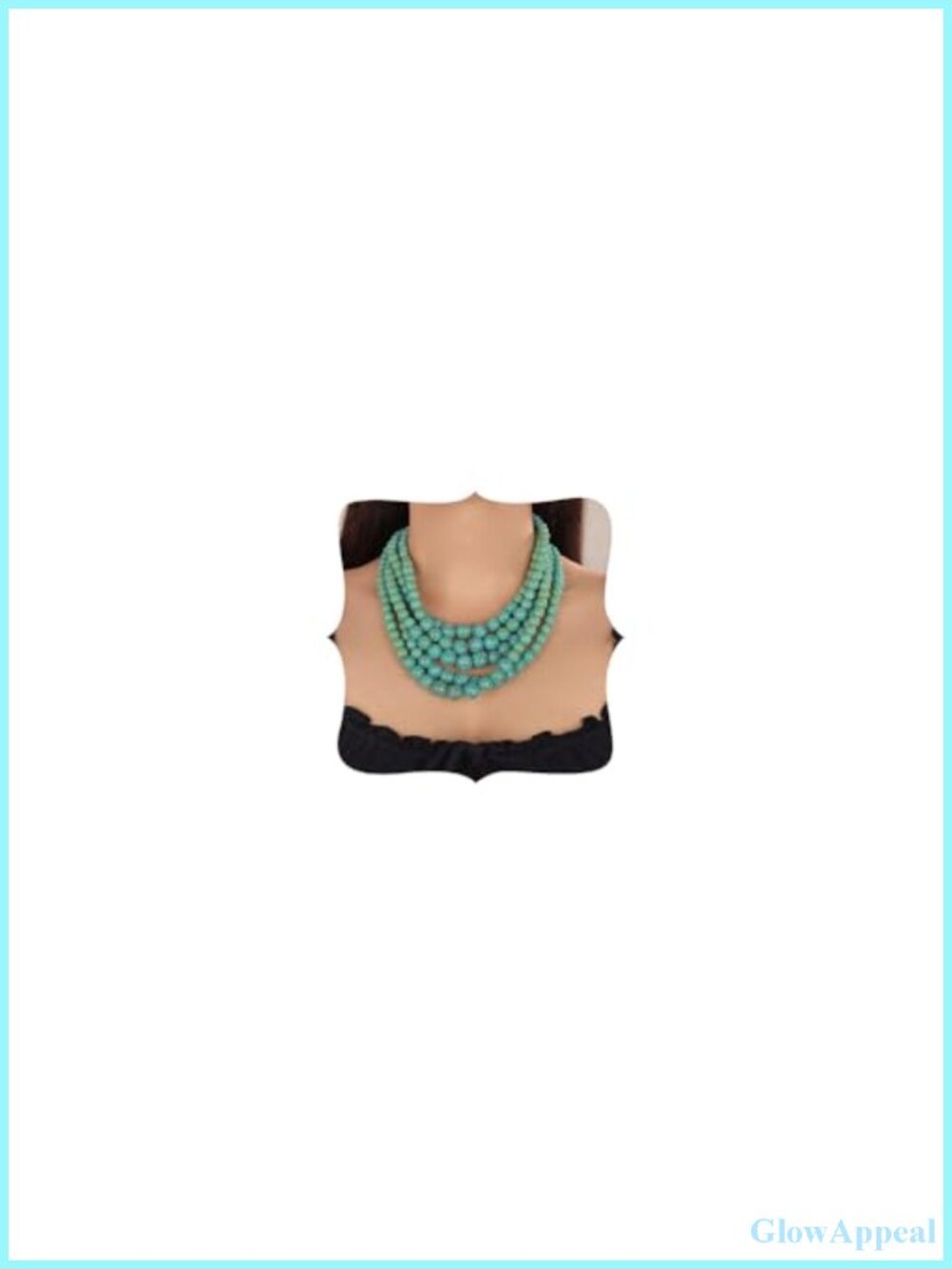 Bohemian 5 Layer Faux Pearl Necklace & Earrings Set Wedding Jewelry
